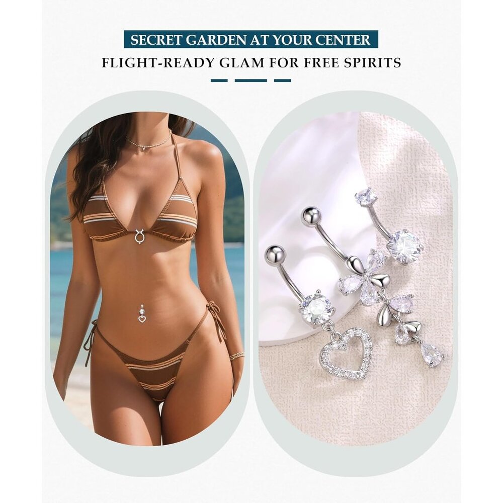 Dazzling Dangle Belly Button Ring - Surgical Stai… - image 5